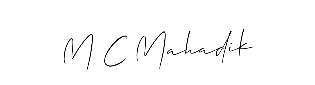 You should practise on your own different ways (Allison_Script) to write your name (M C Mahadik) in signature. don't let someone else do it for you. M C Mahadik signature style 2 images and pictures png