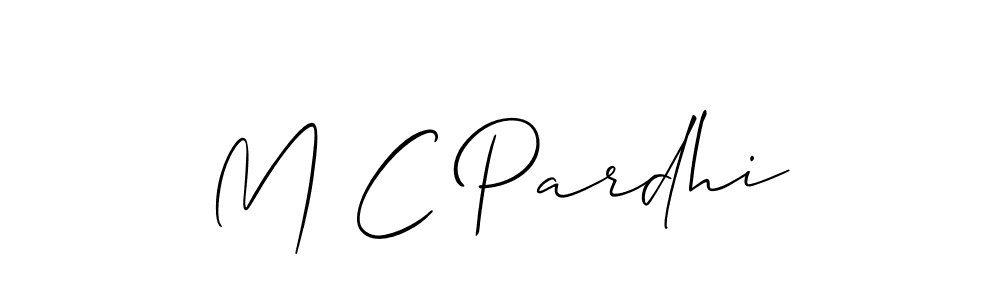 You should practise on your own different ways (Allison_Script) to write your name (M C Pardhi) in signature. don't let someone else do it for you. M C Pardhi signature style 2 images and pictures png