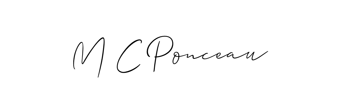 You should practise on your own different ways (Allison_Script) to write your name (M C Ponceau) in signature. don't let someone else do it for you. M C Ponceau signature style 2 images and pictures png