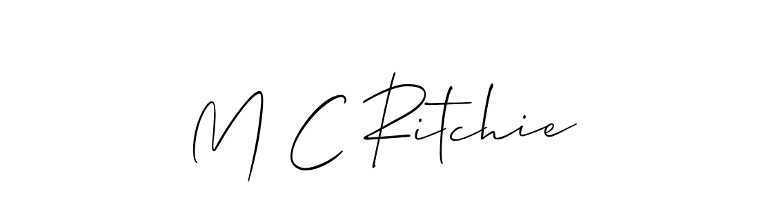 It looks lik you need a new signature style for name M C Ritchie. Design unique handwritten (Allison_Script) signature with our free signature maker in just a few clicks. M C Ritchie signature style 2 images and pictures png