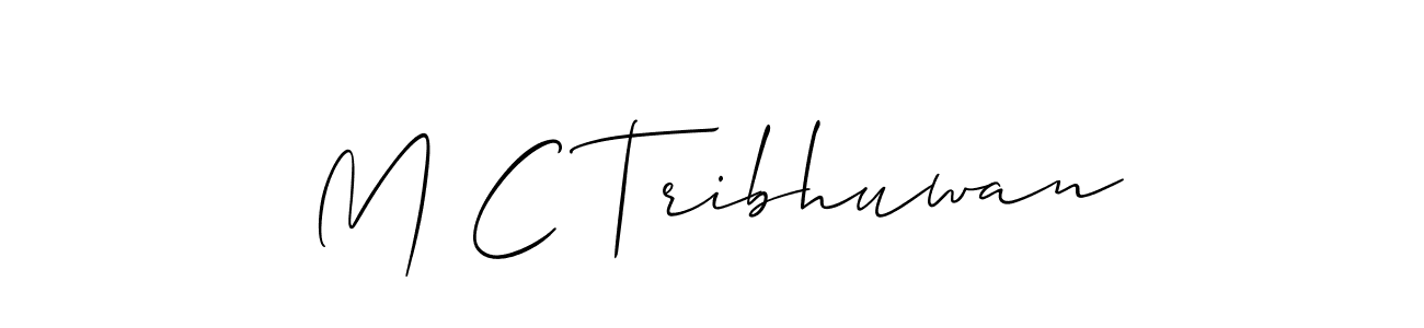 Similarly Allison_Script is the best handwritten signature design. Signature creator online .You can use it as an online autograph creator for name M C Tribhuwan. M C Tribhuwan signature style 2 images and pictures png
