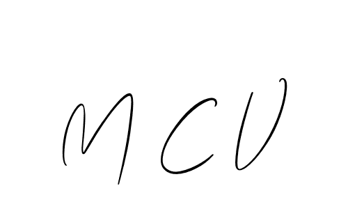 M C V stylish signature style. Best Handwritten Sign (Allison_Script) for my name. Handwritten Signature Collection Ideas for my name M C V. M C V signature style 2 images and pictures png