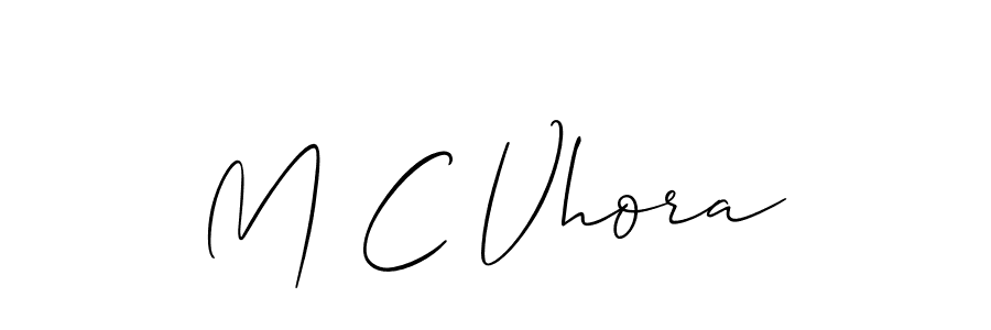 Also You can easily find your signature by using the search form. We will create M C Vhora name handwritten signature images for you free of cost using Allison_Script sign style. M C Vhora signature style 2 images and pictures png