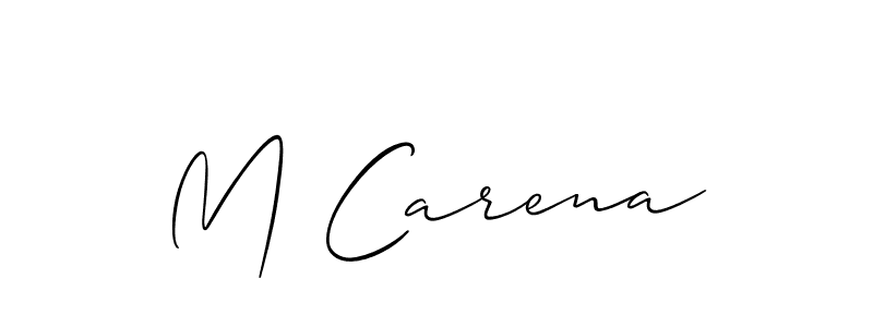 It looks lik you need a new signature style for name M Carena. Design unique handwritten (Allison_Script) signature with our free signature maker in just a few clicks. M Carena signature style 2 images and pictures png