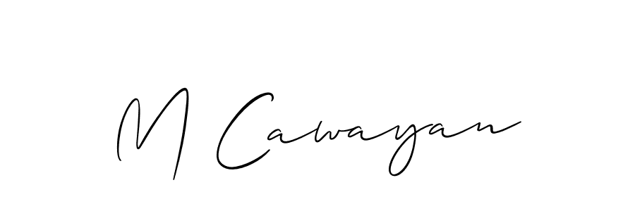 You should practise on your own different ways (Allison_Script) to write your name (M Cawayan) in signature. don't let someone else do it for you. M Cawayan signature style 2 images and pictures png