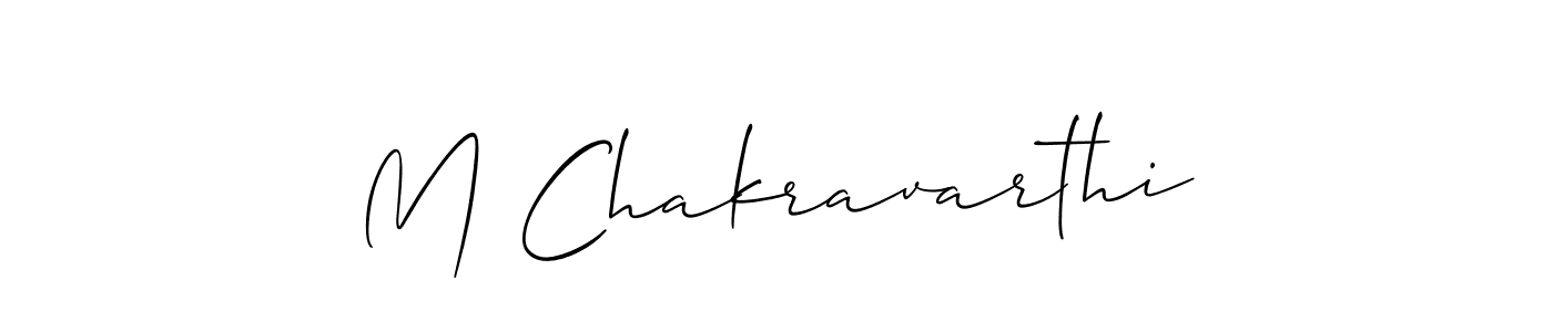 M Chakravarthi stylish signature style. Best Handwritten Sign (Allison_Script) for my name. Handwritten Signature Collection Ideas for my name M Chakravarthi. M Chakravarthi signature style 2 images and pictures png