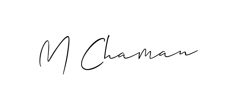 How to make M Chaman name signature. Use Allison_Script style for creating short signs online. This is the latest handwritten sign. M Chaman signature style 2 images and pictures png