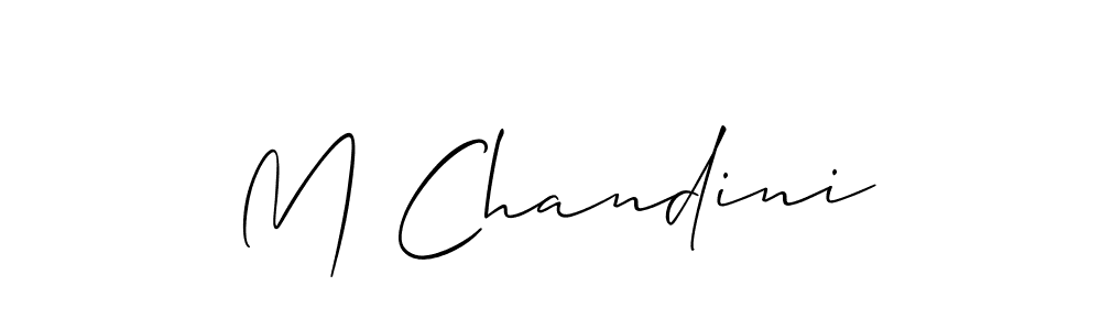 It looks lik you need a new signature style for name M Chandini. Design unique handwritten (Allison_Script) signature with our free signature maker in just a few clicks. M Chandini signature style 2 images and pictures png