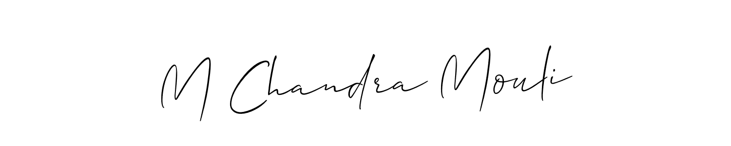 How to make M Chandra Mouli name signature. Use Allison_Script style for creating short signs online. This is the latest handwritten sign. M Chandra Mouli signature style 2 images and pictures png