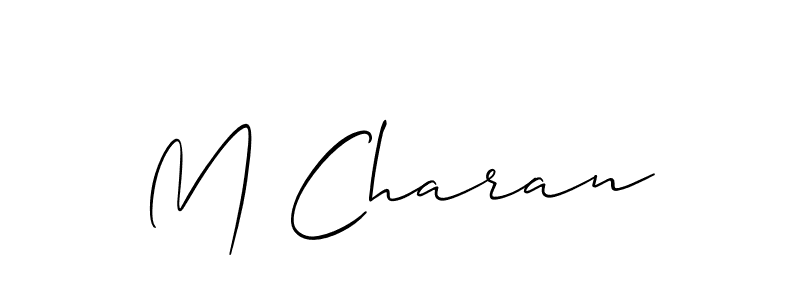 Make a beautiful signature design for name M Charan. With this signature (Allison_Script) style, you can create a handwritten signature for free. M Charan signature style 2 images and pictures png