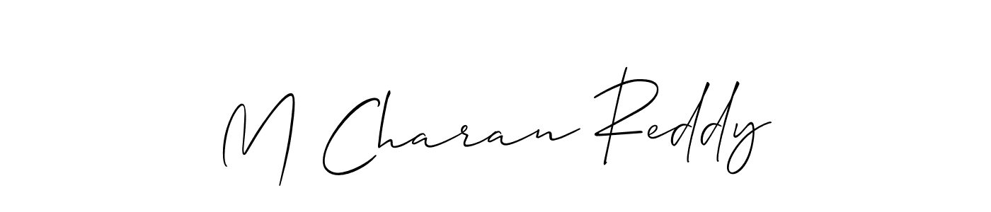 This is the best signature style for the M Charan Reddy name. Also you like these signature font (Allison_Script). Mix name signature. M Charan Reddy signature style 2 images and pictures png