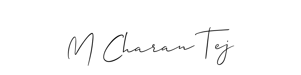 Also You can easily find your signature by using the search form. We will create M Charan Tej name handwritten signature images for you free of cost using Allison_Script sign style. M Charan Tej signature style 2 images and pictures png