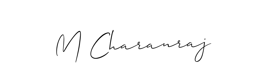 Make a beautiful signature design for name M Charanraj. With this signature (Allison_Script) style, you can create a handwritten signature for free. M Charanraj signature style 2 images and pictures png