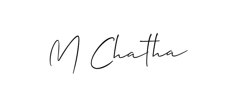 Create a beautiful signature design for name M Chatha. With this signature (Allison_Script) fonts, you can make a handwritten signature for free. M Chatha signature style 2 images and pictures png