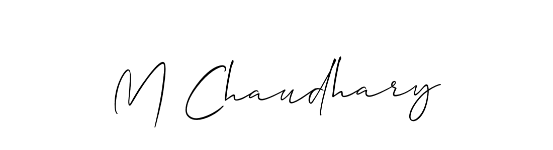 Also we have M Chaudhary name is the best signature style. Create professional handwritten signature collection using Allison_Script autograph style. M Chaudhary signature style 2 images and pictures png