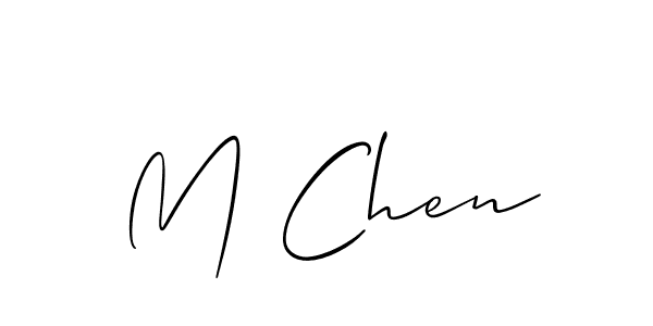 Create a beautiful signature design for name M Chen. With this signature (Allison_Script) fonts, you can make a handwritten signature for free. M Chen signature style 2 images and pictures png