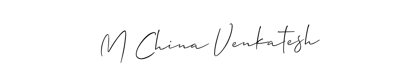 Allison_Script is a professional signature style that is perfect for those who want to add a touch of class to their signature. It is also a great choice for those who want to make their signature more unique. Get M China Venkatesh name to fancy signature for free. M China Venkatesh signature style 2 images and pictures png