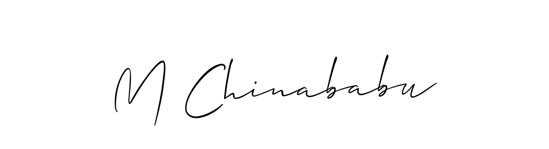Also we have M Chinababu name is the best signature style. Create professional handwritten signature collection using Allison_Script autograph style. M Chinababu signature style 2 images and pictures png