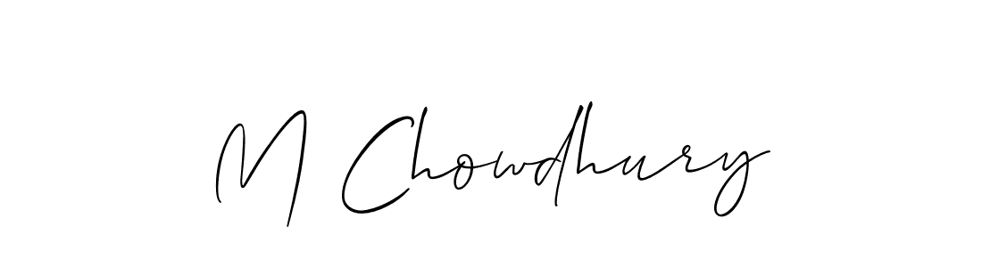 Create a beautiful signature design for name M Chowdhury. With this signature (Allison_Script) fonts, you can make a handwritten signature for free. M Chowdhury signature style 2 images and pictures png