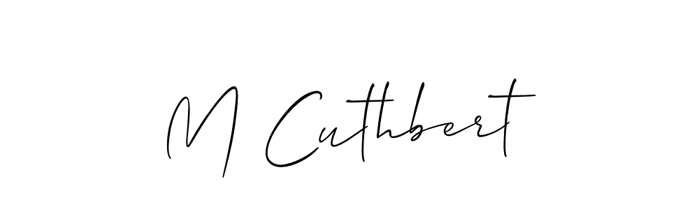 Also You can easily find your signature by using the search form. We will create M Cuthbert name handwritten signature images for you free of cost using Allison_Script sign style. M Cuthbert signature style 2 images and pictures png