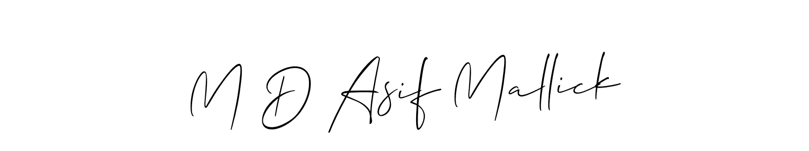 Use a signature maker to create a handwritten signature online. With this signature software, you can design (Allison_Script) your own signature for name M D Asif Mallick. M D Asif Mallick signature style 2 images and pictures png