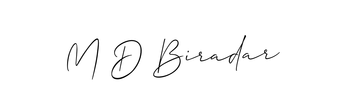 Create a beautiful signature design for name M D Biradar. With this signature (Allison_Script) fonts, you can make a handwritten signature for free. M D Biradar signature style 2 images and pictures png