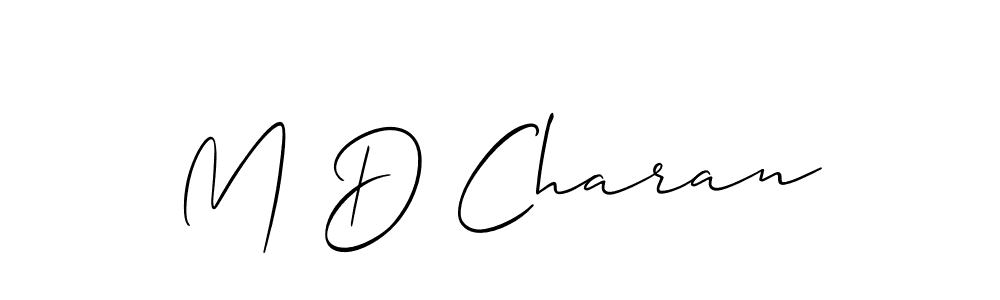 Allison_Script is a professional signature style that is perfect for those who want to add a touch of class to their signature. It is also a great choice for those who want to make their signature more unique. Get M D Charan name to fancy signature for free. M D Charan signature style 2 images and pictures png