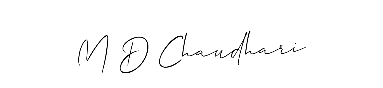 if you are searching for the best signature style for your name M D Chaudhari. so please give up your signature search. here we have designed multiple signature styles  using Allison_Script. M D Chaudhari signature style 2 images and pictures png