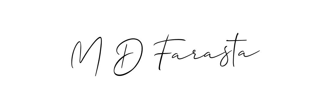 Make a beautiful signature design for name M D Farasta. With this signature (Allison_Script) style, you can create a handwritten signature for free. M D Farasta signature style 2 images and pictures png