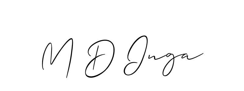 Make a beautiful signature design for name M D Inga. With this signature (Allison_Script) style, you can create a handwritten signature for free. M D Inga signature style 2 images and pictures png