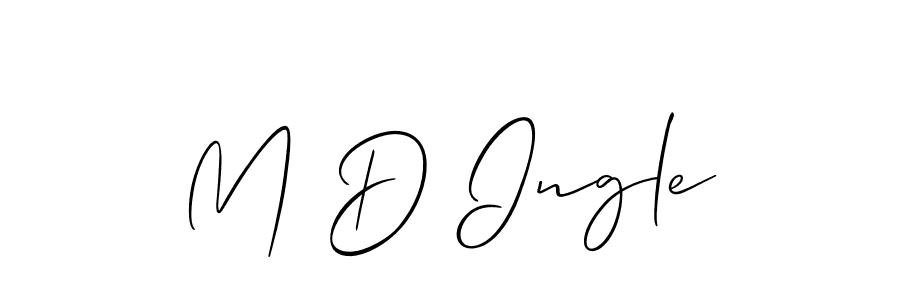 The best way (Allison_Script) to make a short signature is to pick only two or three words in your name. The name M D Ingle include a total of six letters. For converting this name. M D Ingle signature style 2 images and pictures png
