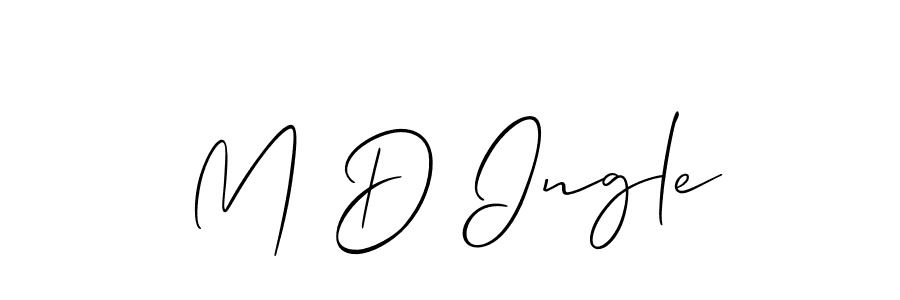 The best way (Allison_Script) to make a short signature is to pick only two or three words in your name. The name M D Ingle include a total of six letters. For converting this name. M D Ingle signature style 2 images and pictures png