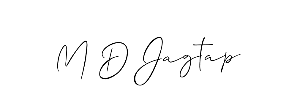 How to make M D Jagtap name signature. Use Allison_Script style for creating short signs online. This is the latest handwritten sign. M D Jagtap signature style 2 images and pictures png