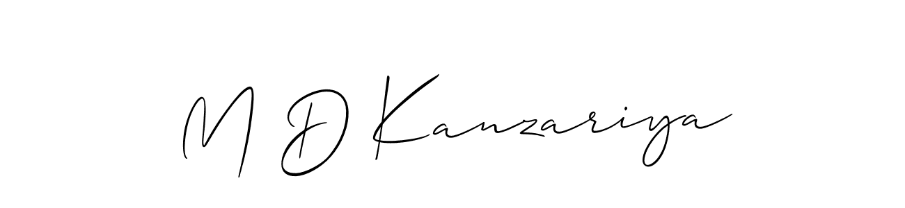 Create a beautiful signature design for name M D Kanzariya. With this signature (Allison_Script) fonts, you can make a handwritten signature for free. M D Kanzariya signature style 2 images and pictures png