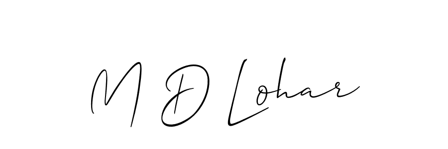 How to make M D Lohar name signature. Use Allison_Script style for creating short signs online. This is the latest handwritten sign. M D Lohar signature style 2 images and pictures png