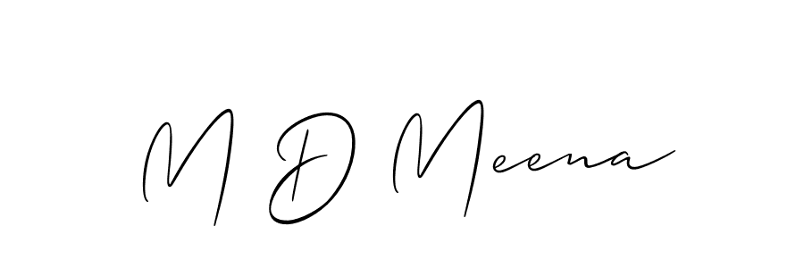 You should practise on your own different ways (Allison_Script) to write your name (M D Meena) in signature. don't let someone else do it for you. M D Meena signature style 2 images and pictures png