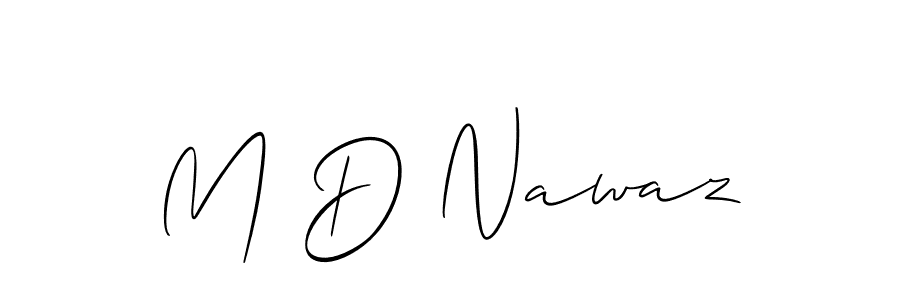 How to make M D Nawaz name signature. Use Allison_Script style for creating short signs online. This is the latest handwritten sign. M D Nawaz signature style 2 images and pictures png