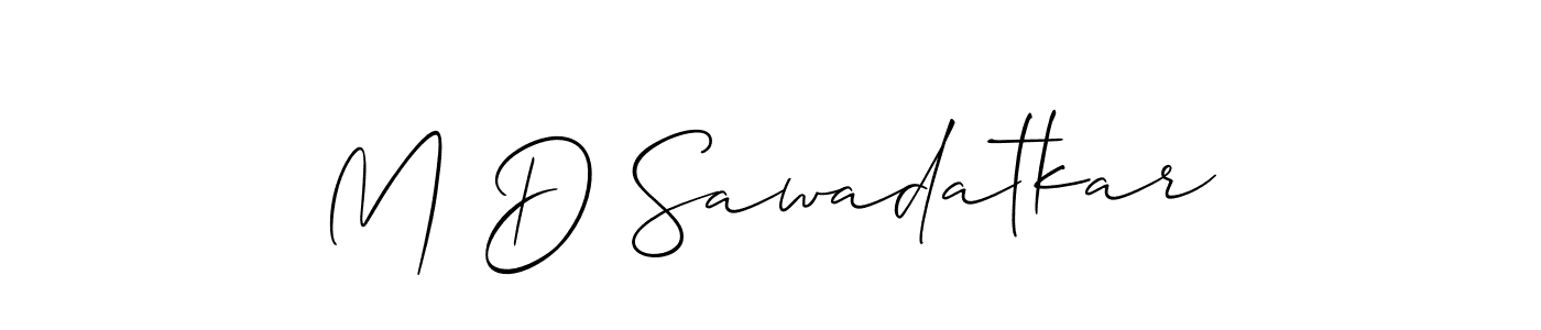 How to make M D Sawadatkar signature? Allison_Script is a professional autograph style. Create handwritten signature for M D Sawadatkar name. M D Sawadatkar signature style 2 images and pictures png