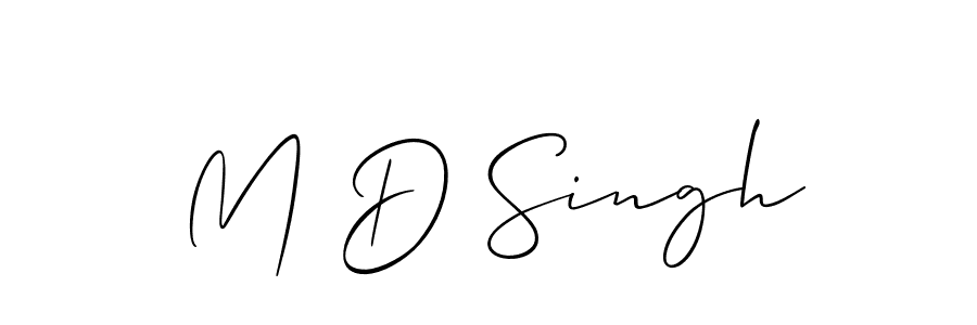 How to make M D Singh name signature. Use Allison_Script style for creating short signs online. This is the latest handwritten sign. M D Singh signature style 2 images and pictures png