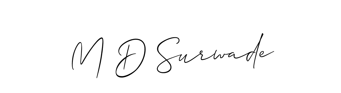 Create a beautiful signature design for name M D Surwade. With this signature (Allison_Script) fonts, you can make a handwritten signature for free. M D Surwade signature style 2 images and pictures png