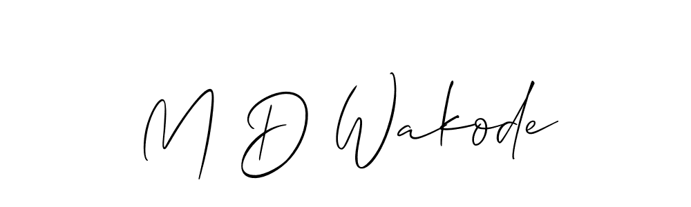Use a signature maker to create a handwritten signature online. With this signature software, you can design (Allison_Script) your own signature for name M D Wakode. M D Wakode signature style 2 images and pictures png