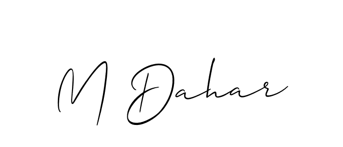 Also we have M Dahar name is the best signature style. Create professional handwritten signature collection using Allison_Script autograph style. M Dahar signature style 2 images and pictures png