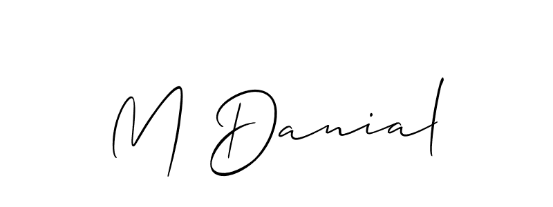 Create a beautiful signature design for name M Danial. With this signature (Allison_Script) fonts, you can make a handwritten signature for free. M Danial signature style 2 images and pictures png