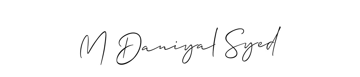 How to Draw M Daniyal Syed signature style? Allison_Script is a latest design signature styles for name M Daniyal Syed. M Daniyal Syed signature style 2 images and pictures png