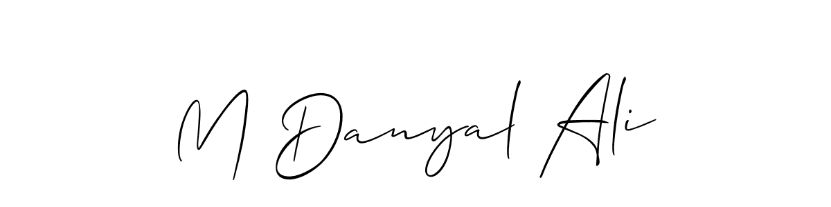 Create a beautiful signature design for name M Danyal Ali. With this signature (Allison_Script) fonts, you can make a handwritten signature for free. M Danyal Ali signature style 2 images and pictures png