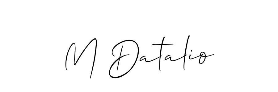 You should practise on your own different ways (Allison_Script) to write your name (M Datalio) in signature. don't let someone else do it for you. M Datalio signature style 2 images and pictures png