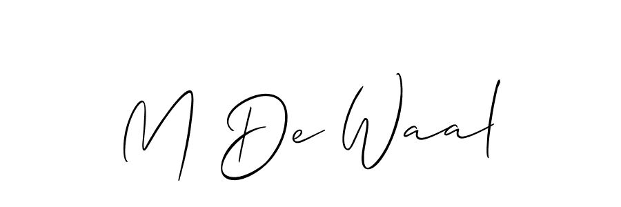 Also we have M De Waal name is the best signature style. Create professional handwritten signature collection using Allison_Script autograph style. M De Waal signature style 2 images and pictures png