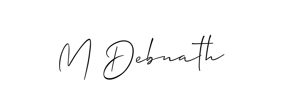 How to make M Debnath name signature. Use Allison_Script style for creating short signs online. This is the latest handwritten sign. M Debnath signature style 2 images and pictures png