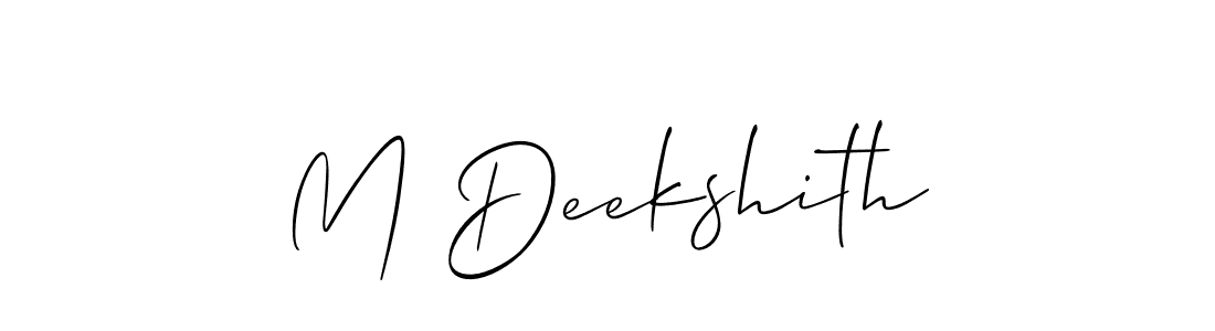 Design your own signature with our free online signature maker. With this signature software, you can create a handwritten (Allison_Script) signature for name M Deekshith. M Deekshith signature style 2 images and pictures png