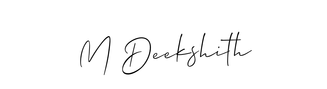 Design your own signature with our free online signature maker. With this signature software, you can create a handwritten (Allison_Script) signature for name M Deekshith. M Deekshith signature style 2 images and pictures png